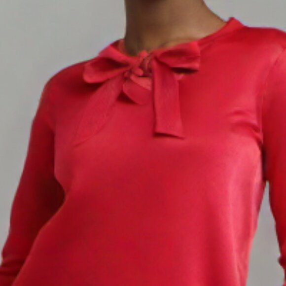 Givenchy Sport Vintage Cranberry Scarf Tie Long Sleeve Sweater Size 34 US Small - Picture 2 of 7